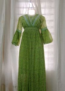 Green Floral Maxi Dress