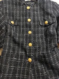Tweed Style Jacket with Gold Buttons