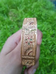 Gold Tone Filigree Bangle Bracelet