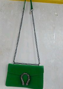Green Chain Crossbody Bag