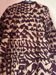 Dark Purple And Cream Kurta