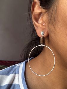 Diamond Stud With Hoops