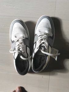 Stylish White And Grey  Sneakers