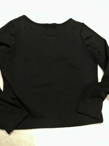 New Rio Black Fitted Leather Effect Top