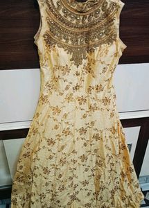 Girlish Heavy Golden One-Peice Dress 😍
