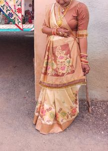 Hand Work Golden Saree