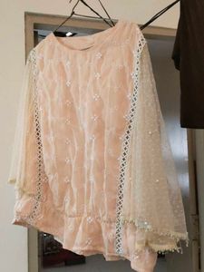 Peach Lace Top