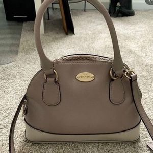 OrignaCoach Dome Satchel - Two-Tone Leather Handba