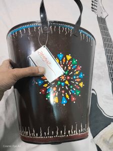 Metal Bucket Hand Painted