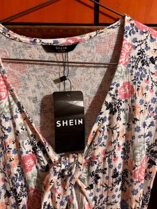 Shein Floral Tie-Front Dress - New With Tag
