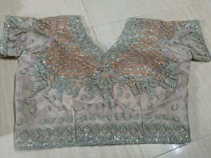 Saree With Contrast Blouse