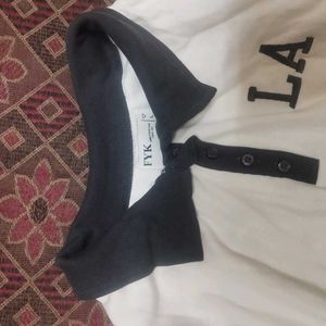 LA Crop Top - Grey and White