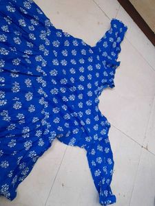 Blue Floral Print Dress