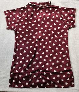 Heart Print Pajama Top