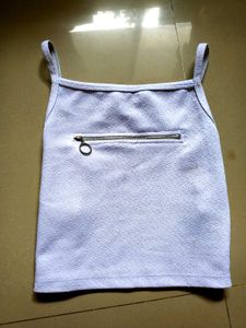Lilac Zipper Detail Tank Top