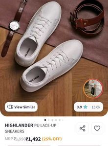 Highlander White Casual Sneakers