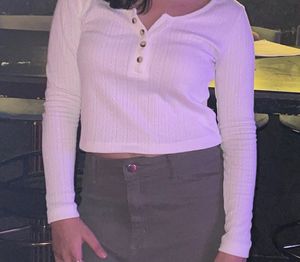 Cute White Long Sleeve Top