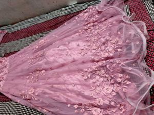 Elegant Pink Embroidered Gown