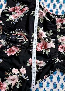 Inspired Hearts Brand Black Floral Tie-up Dress