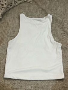 White Ribbed Tank Top