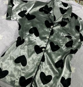 Heart Print Pajama Set