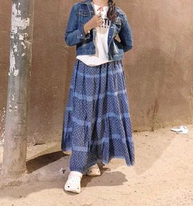 Blue Patterned Ethnic Skirt