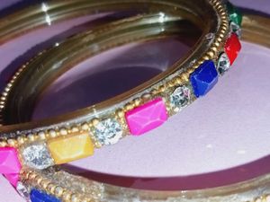 Colorful Beaded Bangles (Set of 2)
