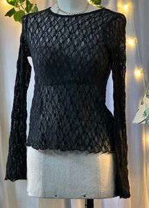 Lace Detail Black Dress with corset belt