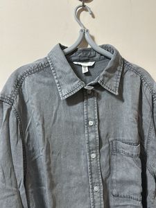 H&amp;M Grey Lyocell Denim Shirt