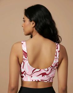 Swirl Print Sports Bra Small Premium Fabri