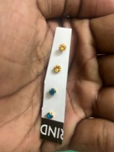 4pc Stud (2gold-2blue) For Girls And Women