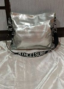 Silver Metallic Tote Bag