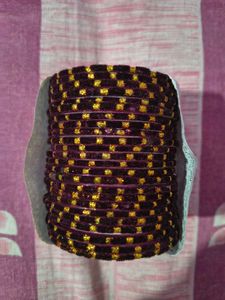 Velvet Purple &amp; Gold Bangles