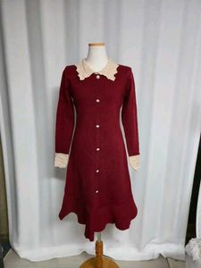 Elegant Button-Down Knit Dress