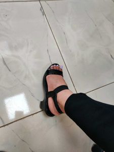 Black Patent Ankle Strap Sandals