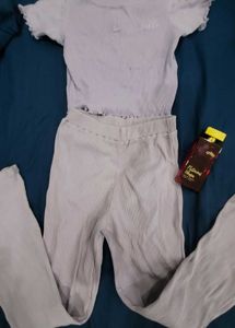 CUTE Y2K PURPLE FLARE LEG CO ORD SET