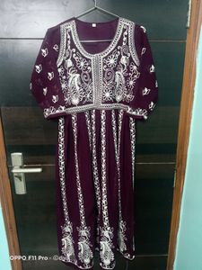 Embroidered Chikankari Georgette Anarkali Kurta
