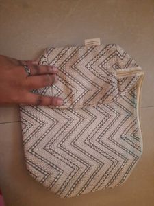 Grey Makeup Pouch And Elephant Print 3 Compartment