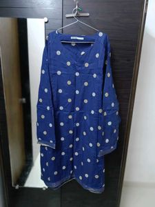 Blue Lawn Embroidery Kurta