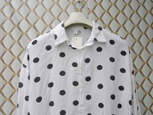 New With Tag Korean Baggy Dotted Cotton Shirt