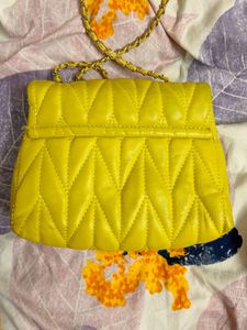 Lime Quilted Handbag