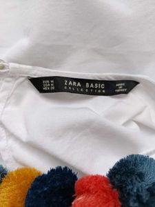 Zara Pure Cotton White Sleeveless Top