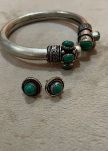 Green Stone german silver Jewelry Set