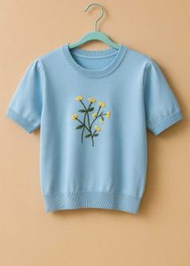 Ice Blue Crop Top – Effortless Style for Every Occ