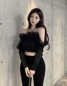 Imported Ruffled Off-Shoulder Top