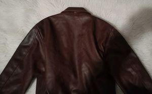 brown leather jacket