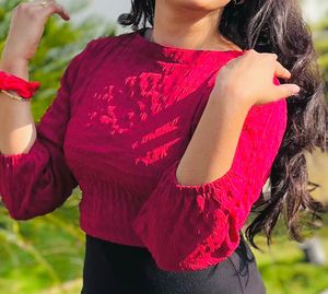 Textured Red Top