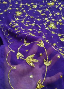 Elegant Purple aari tari work Saree