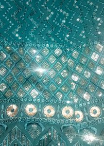 Dark Green  Heavy Gown Fully Worked