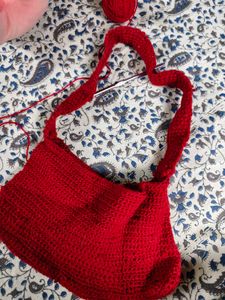 RED CROCHET BAG